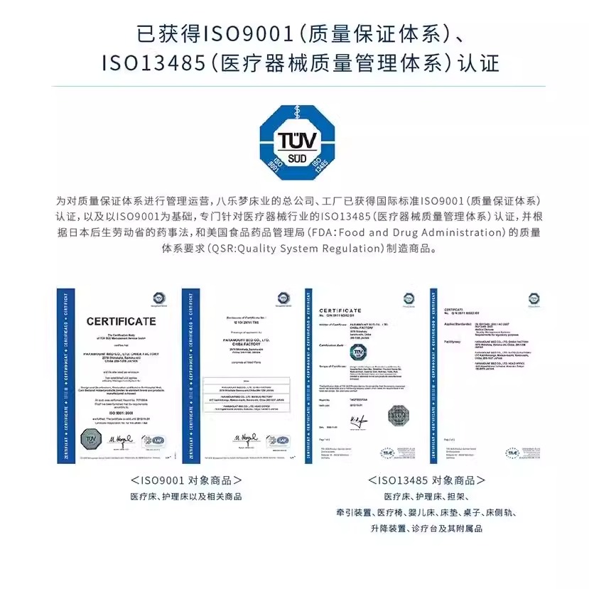 日本八乐梦品牌PARASUE标准级护理床通用 防水透气舒适型护理床垫高清大图
