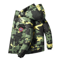 JEEPSPIRIT吉普工装羽绒服男士短款户外加厚工装冬季外套时尚情侣潮_543 4XL 绿迷彩