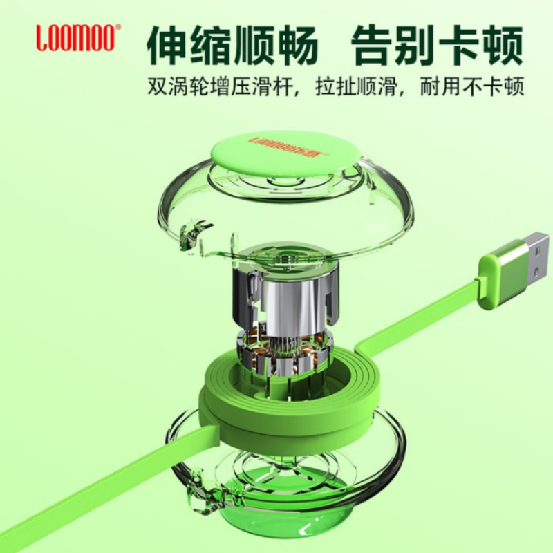 LOOMOO乐默 一拖三透明壳双拉线 LCB-323 绿色 货期1周高清大图