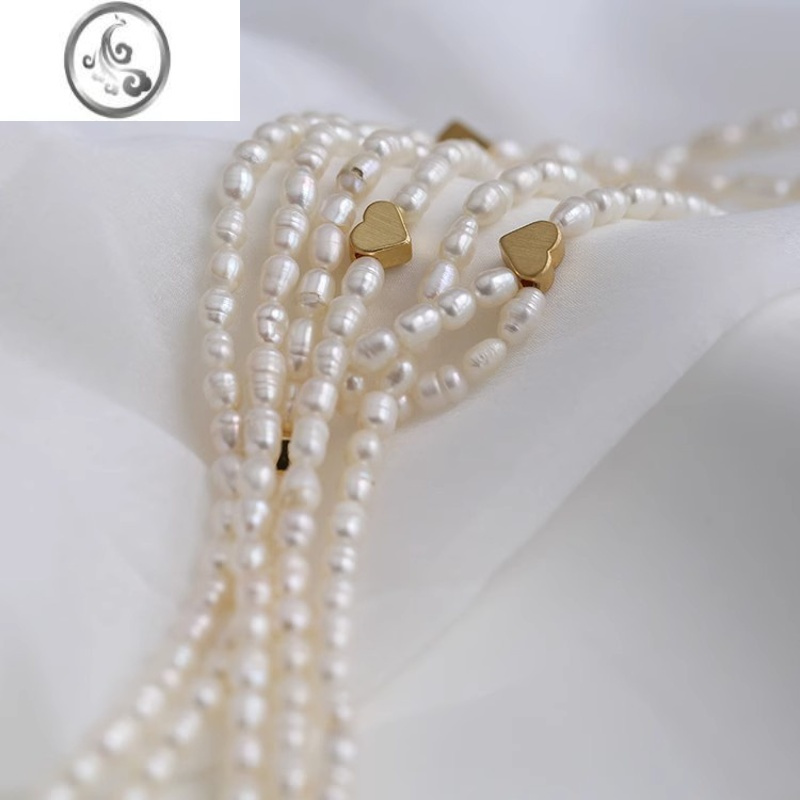 jimi米粒珍珠长项链女ins小众设计感爱心轻奢毛衣链时尚气质百搭饰品