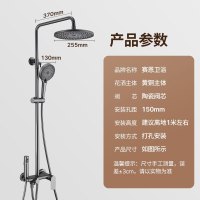 SEREN HOME 赛恩卫浴淋浴花洒套装增压喷枪浴室洗澡喷头莲蓬头黄铜沐浴套装枪灰色黑色