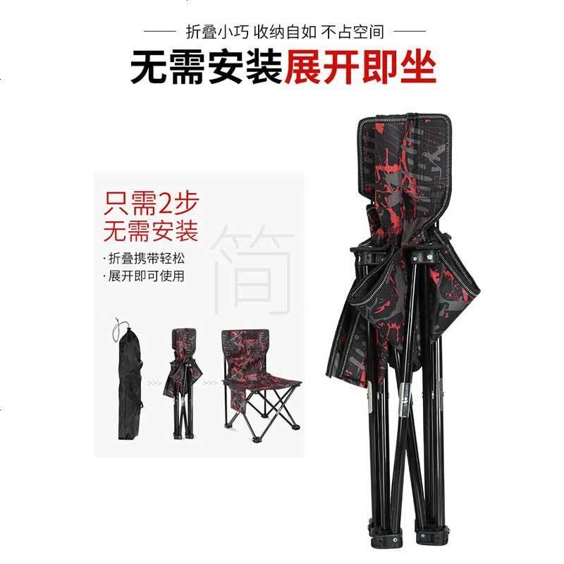 折叠椅户外写生小凳子轻便钓鱼马扎便携式多功能靠背钓椅送收纳袋 迷彩小方凳蓝图片
