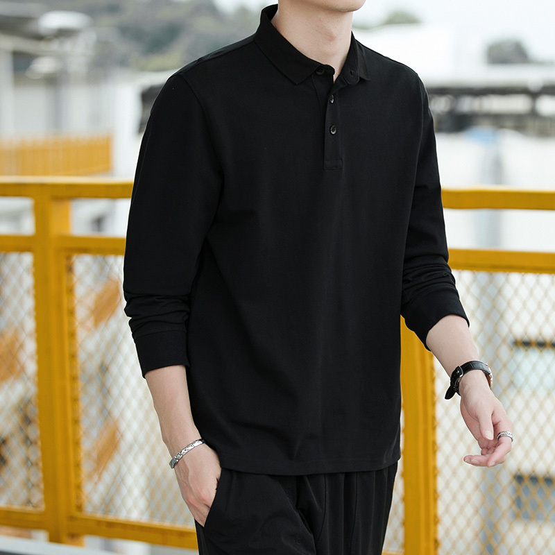 蒙洛里克春秋polo衫长袖男士秋装上衣服韩版潮体恤翻领t恤男潮牌sy