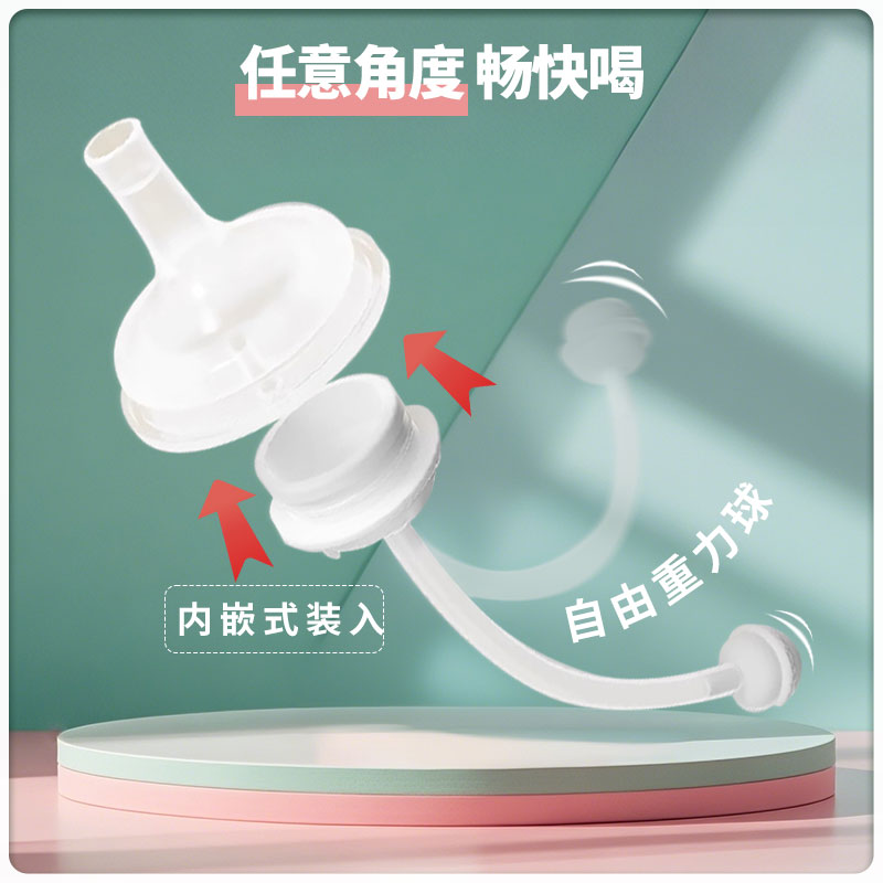 Y孔无吸管奶嘴+无吸管水嘴(适合6个月以上)新生婴儿适配贝亲奶瓶防胀气5cm奶瓶通用宝宝高清大图