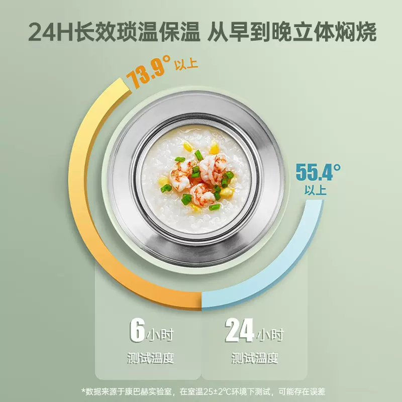 康巴赫 软提手撞色焖烧杯1000ML椰奶白 KH-T10B01 1个高清大图