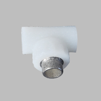 派康PERT采暖专用管加厚6分25×3/4精品家装D25地暖专用外丝三通