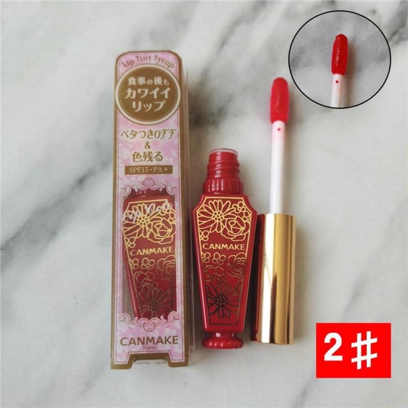 canmake扁瓶渐变唇釉2#草莓红 日本canmake井田持久不掉色渐变哑光