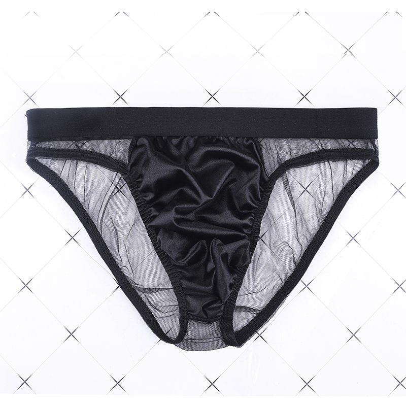 男士性感透明网纱三角裤低腰青年情趣t裤丁字裤男骚超薄透视内裤