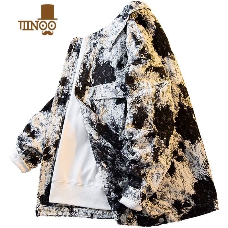 YANXU潮牌牛仔外套男士宽松休闲痞帅工装夹克男款2023新款上衣服图片