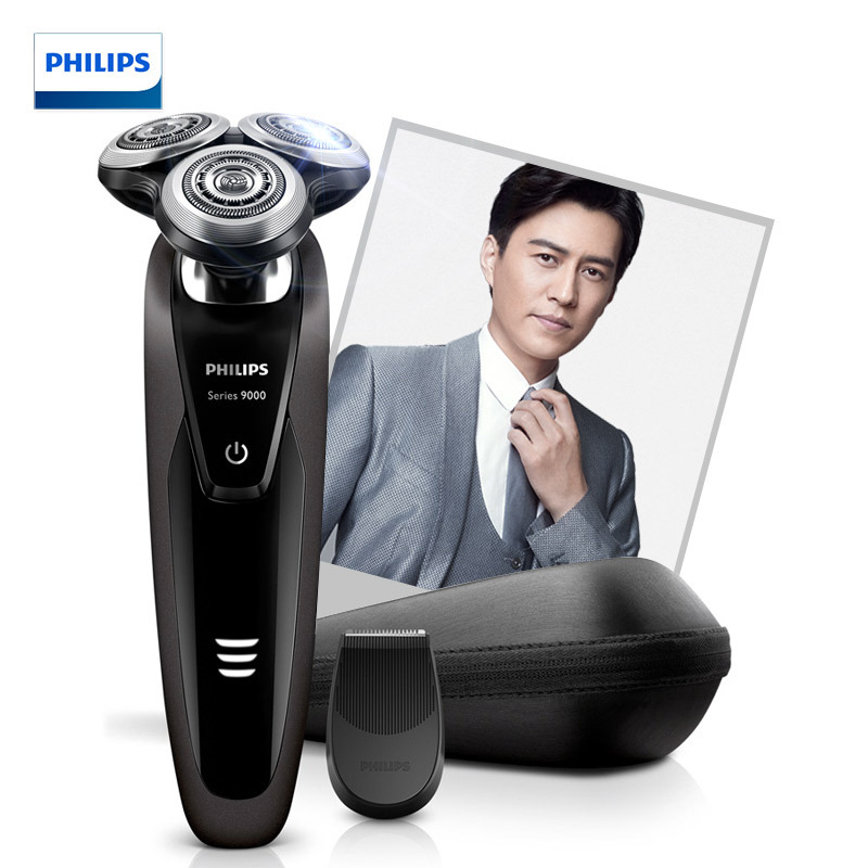 飞利浦(PHILIPS) 电动剃须刀 S9031/12 干湿两用 三刀头全身水洗 充电旋转式升级双层刀片刮胡刀
