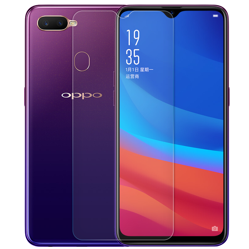 [买2送手机壳]轻万适用oppoa7x钢化膜非全屏A7x玻璃贴膜高清透明防摔贴膜高清大图