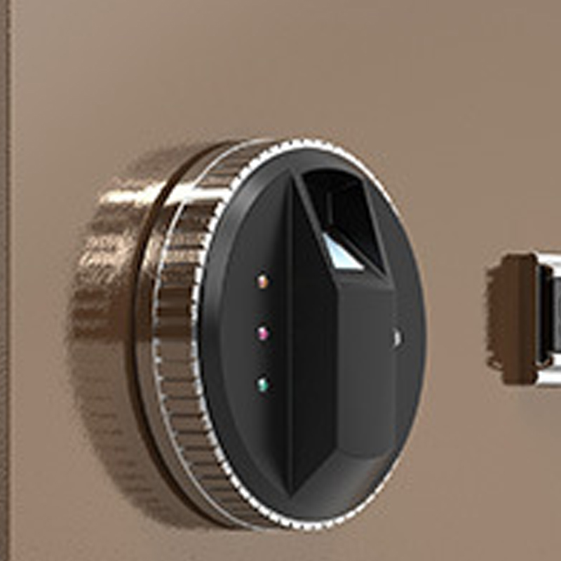 臻远 ZY40618096 小型保险柜密码保险箱全钢防盗保管箱 30cm咖色指纹密码款高清大图