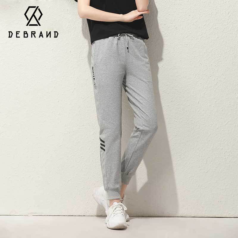 DEBRAND运动裤女2022春夏新款外穿休闲裤宽松束脚显瘦卫裤女裤子