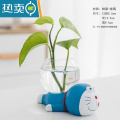 显彩创意绿萝水培花盆器皿透明玻璃插花花瓶水养植物客厅可爱装饰摆件 YC-哆啦A件水C绿