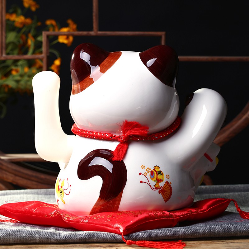 猫摆件大号电动摇手开业店铺收银家居摆件发财猫创意礼品 三维工匠 14寸生意兴隆(进宝)猫高清大图
