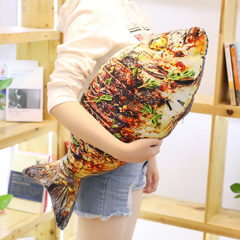 搞怪创意食物个性抱枕 鸡腿抱枕抖音同款创意搞怪仿真烤鱼毛绒玩具大号玩偶儿童女 烤虾仁90厘米 [1个的价格]图片