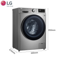 LG FCV90G2T 9公斤AI变频直驱蒸汽洗全自动滚筒洗衣机470mm超薄机身 智能手洗 静音碳晶银