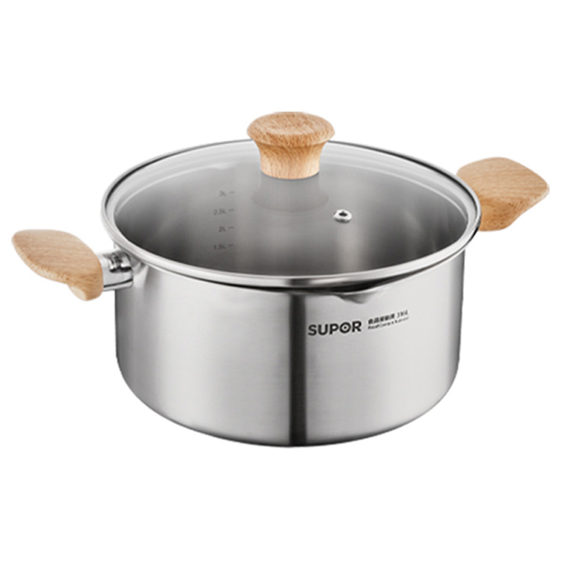 苏泊尔汤锅20cm不锈钢双耳加厚家用蒸锅煮粥锅ET20YHS01