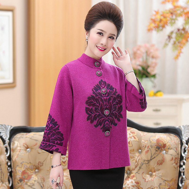 奶奶加厚毛衣妈妈冬装中老年人外套老人胖太太开衫加肥加大码妈妈装冬装外套新款婚礼老人衣服奶奶装毛衣开衫老年人春秋装女上衣高清大图