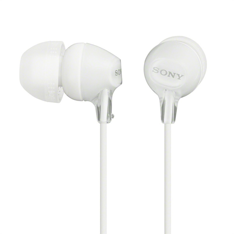索尼(SONY) MDR-EX15LP 耳机入耳式重低音手机通用电脑音乐耳塞 白色