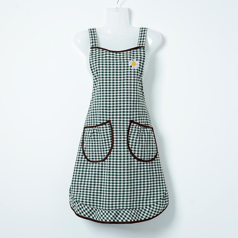 优旋围裙女士棉麻布围裙时尚可爱厨房网红做饭大人家用公主围腰上班