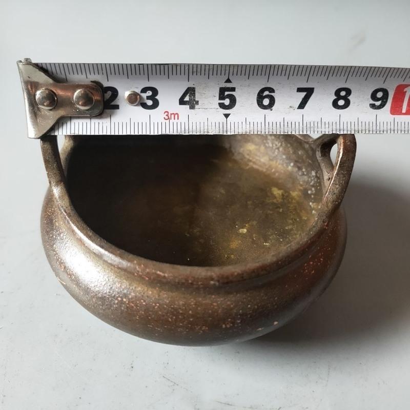 甄宝斋坊小香炉招财进宝铜香炉冲天耳香炉三足香薰炉文房文玩摆件小号