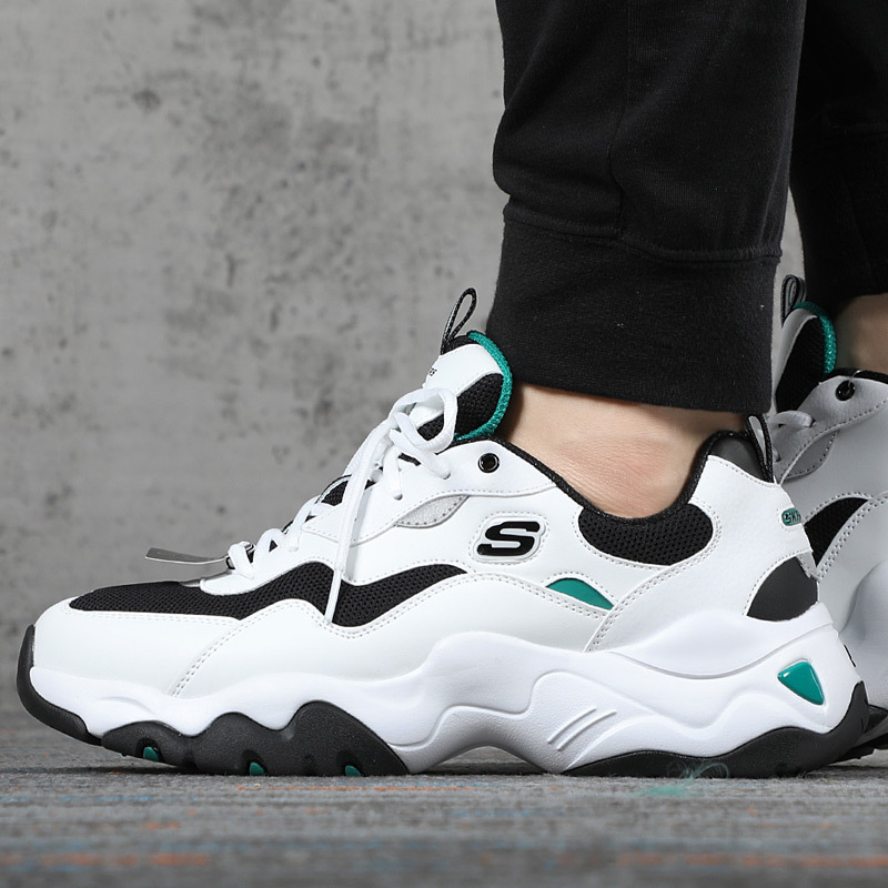 skechers斯凯奇男鞋熊猫鞋潮流透气轻便老爹鞋888004wgrn
