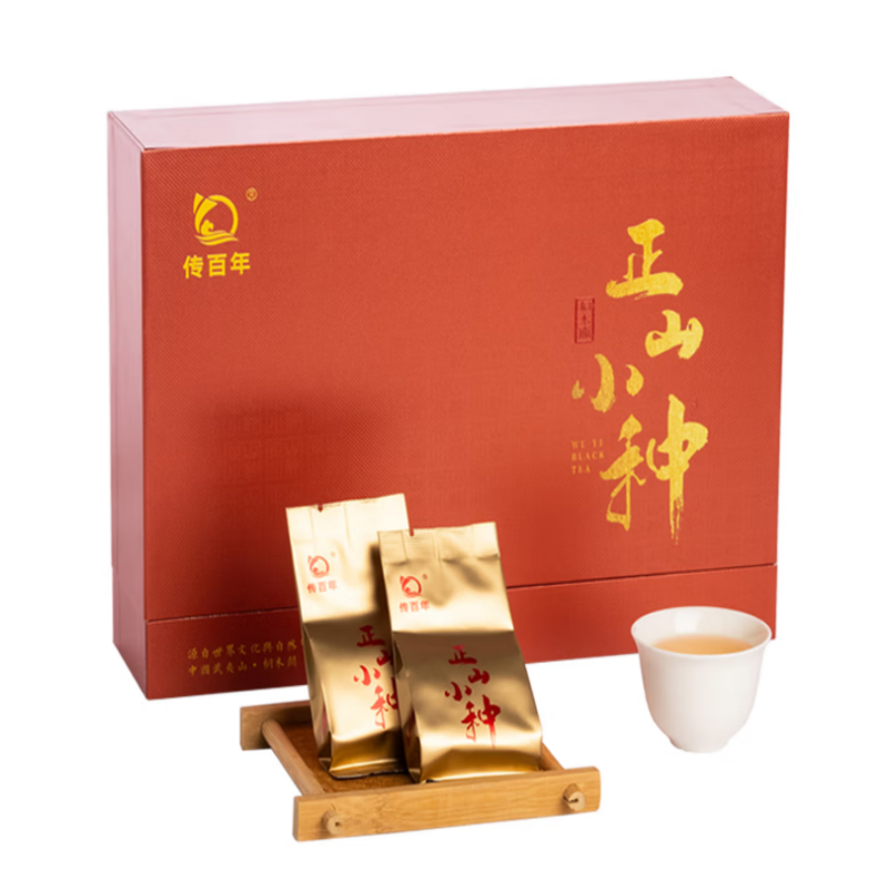 传百年茶叶 正山小种茶 武夷山红茶 精美礼盒装 135克/盒(5g*27泡)