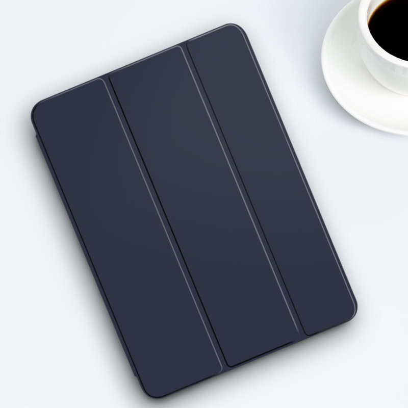 intermail2018新iPad Pro 11英寸硬壳保护套苹果平板Pro保护壳爱派pad三折PC硬壳藏青色简约风