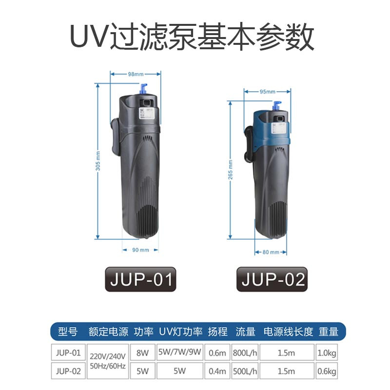 泵灯过滤泵UV灯鱼缸内置过滤器净水器增氧泵