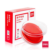 得力(deli) 快干印台印泥 9863 φ82mm透明圆形 红色 单个装