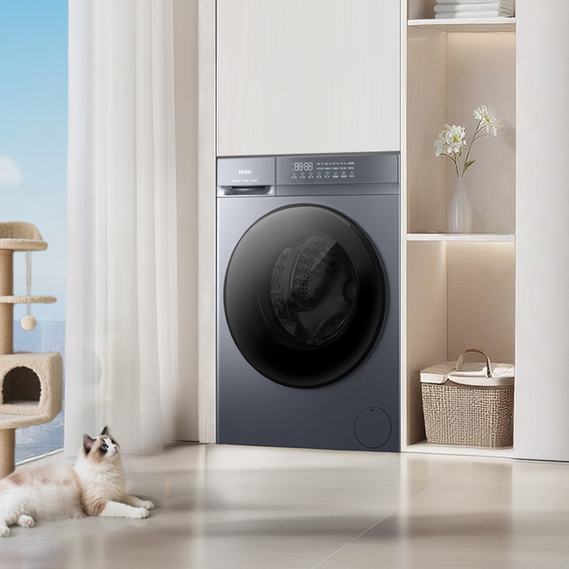 海尔(Haier)初色系列 10公斤 变频 滚筒洗衣机 洗烘一体机 六维减震 超薄机身 XQG100-H20D1高清大图