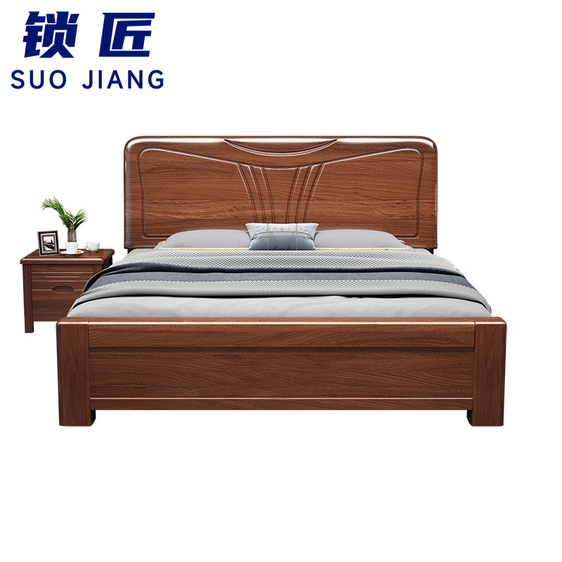 锁匠 简约木质床 床+1床头柜1.5m 套