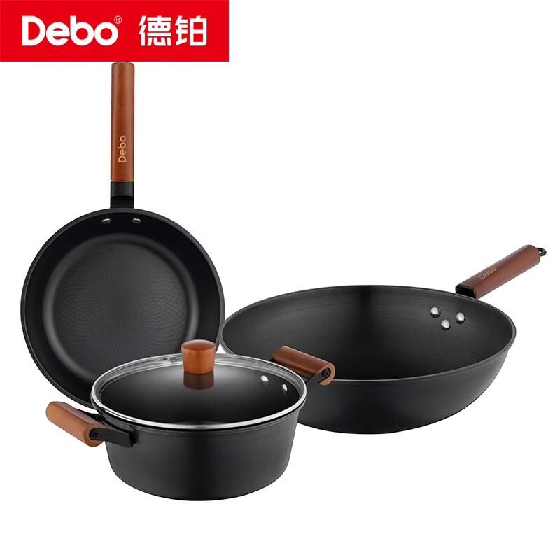 Debo德铂富兰克林(套装锅)DEP-701不粘炒锅煎锅汤锅三件套装高清大图