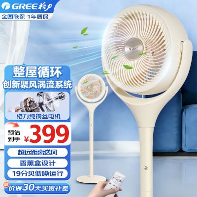 格力(GREE)空气循环扇[织风者青春版]一级能效直流变频轻音家用电风扇香薰循环扇 FXDZ-20X81Bg5 遥控款
