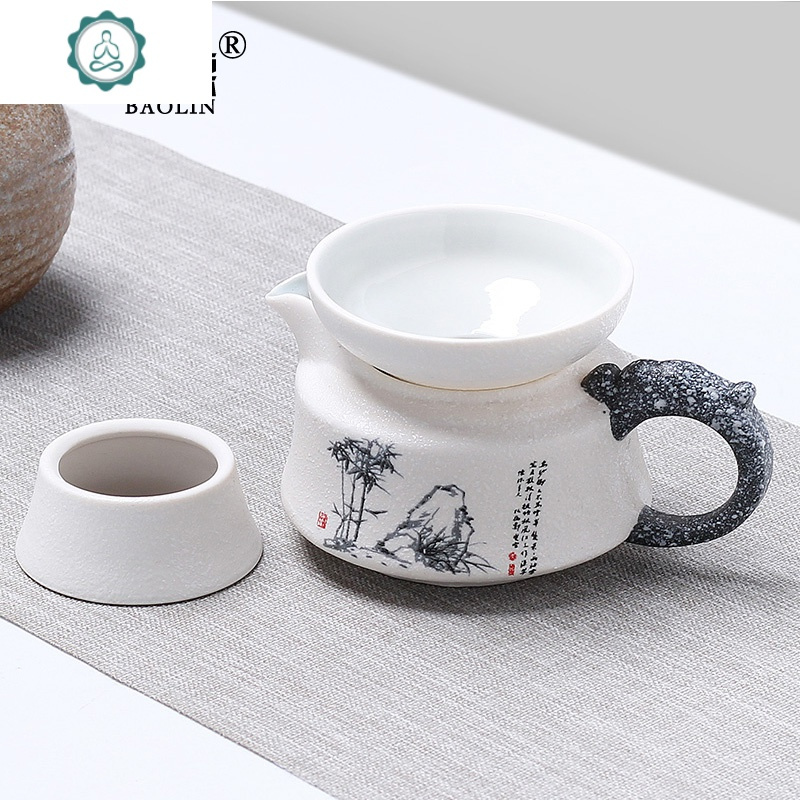 雪花陶瓷茶具公道杯茶漏套装一体分茶器公杯分茶杯公道壶创意个性 封后 茶漏组-雪花龙头节节高-漏+海