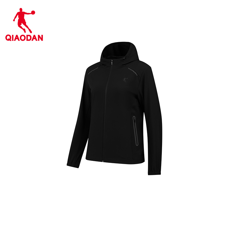 乔丹运动风衣男装轻薄透气速干科技面料潮流设计修身版型时尚百搭 女款梭织风衣KFD32251149黑色 L