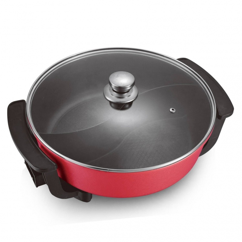 红双喜电热锅电火锅涮烤锅鸳鸯电热锅不粘锅无油烟火锅视频