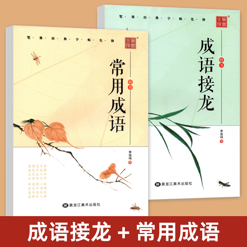 [楷书]常用成语+成语接龙 [正版]楷书字帖成人练字常用成语临摹练字帖成语接龙成年钢笔书法写字帖男生女生练字本初中生高中高清大图