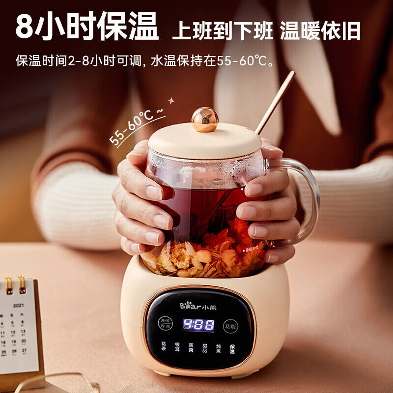 小熊 0.4L全玻璃保温壶迷你养生杯 YSH-Q04E5