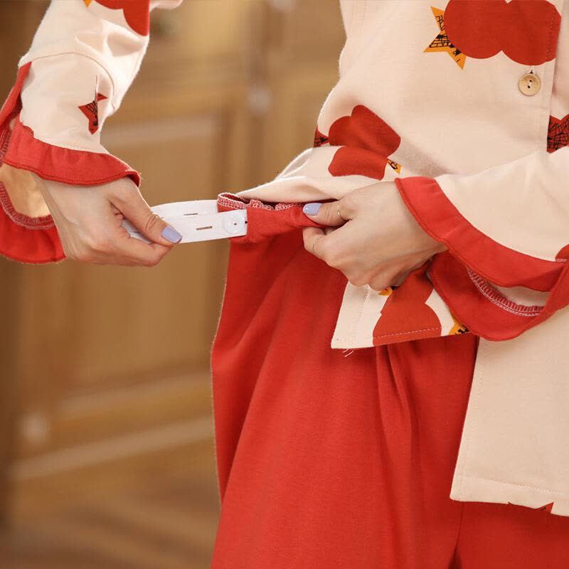 迪鲁奥(DILUAO)YXXM 孕妇装 2021夏季新款春秋薄款棉纱月子服产后喂奶哺乳衣怀孕期孕妇睡衣家居月子服 824图片