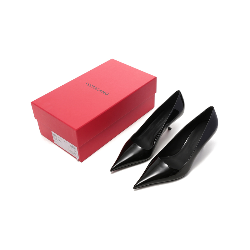 菲拉格慕salvatoreferragamo女士eva系列尖头细跟高跟鞋皮鞋单鞋
