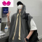 七斓夏季连帽背心男运动休闲ins潮牌港风学生百搭潮流宽松无袖T恤卫衣