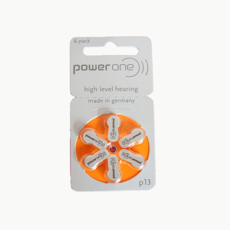 原装德国POWERONE西门子助听器专用电池P13 P312 P10 P675型6粒装 P10(PR70) 一板六粒