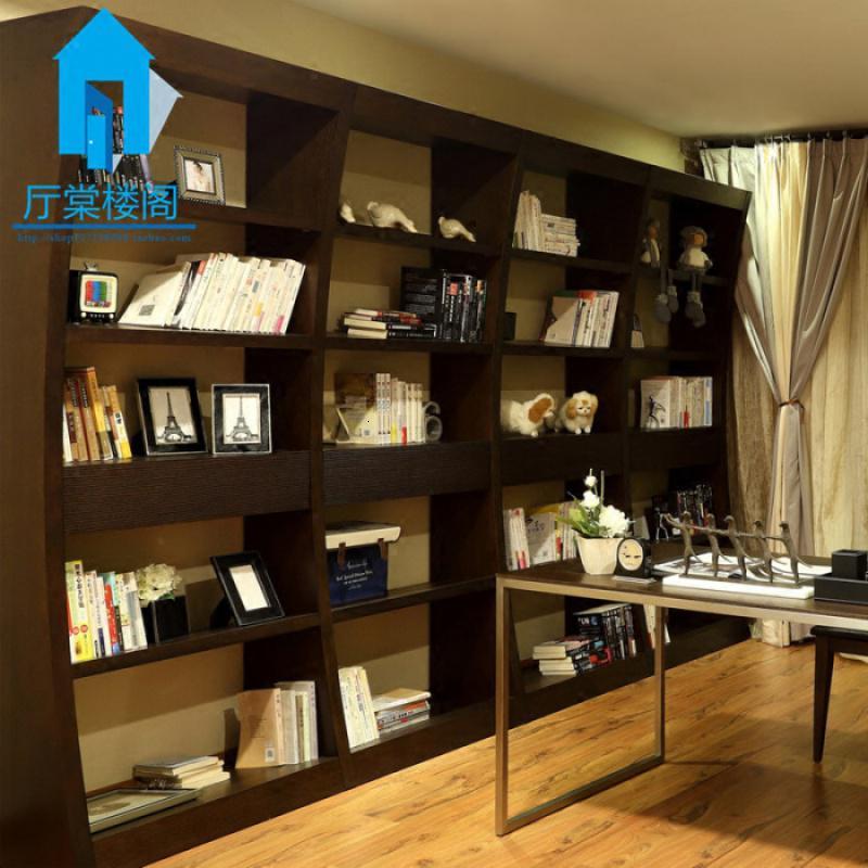 森美人北欧胡桃色书柜创意时尚月亮书柜个性隔断书架简约书房展示书橱T7 书桌1800长800宽750高1.4米以上宽