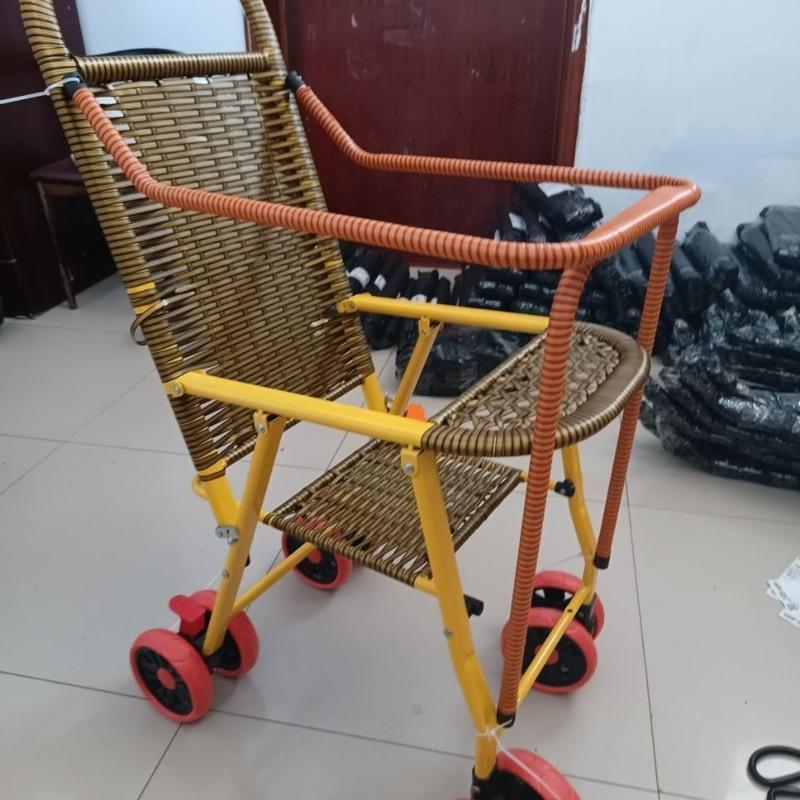 藤条深色15米 婴儿藤编推车加高护栏防侧翻防摔安全高护栏竹藤推车