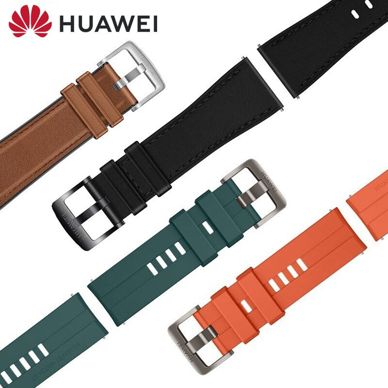 华为手表原装表带watch3丨GT丨GT2Pro真皮运动氟橡胶原装表带 时尚款活力版保时捷替换带钢表链手表配件