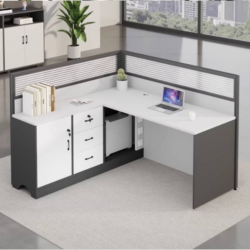 江莱 职员桌F型2人位(左侧柜)+2张椅子/ZFZYZ39/280*150*75cm/张高清大图