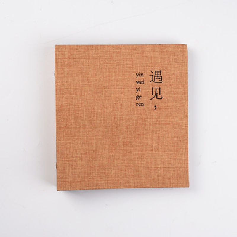 新款布面 3寸4寸5寸6寸拍立得相纸照片火车电影票影集插页式活页 三维工匠 4寸遇见棕色100入相册高清大图