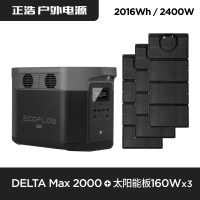 EcoFlow户外移动电源应急露营车载220v便携大功率DELTA MAX+160w太阳能板×3
